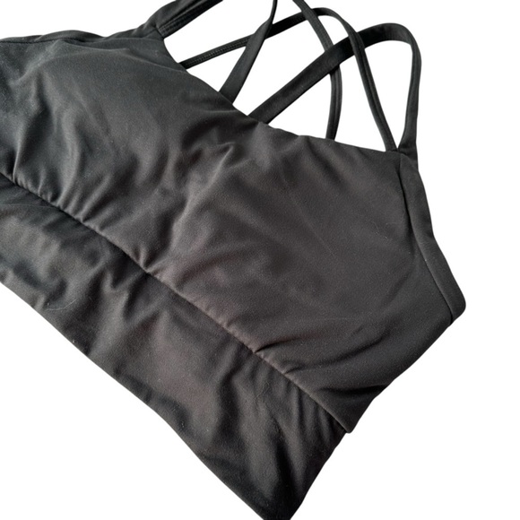 Alpine Design Women's Black Strappy Bralette Sports Bra, Large - Picture 3 of 7